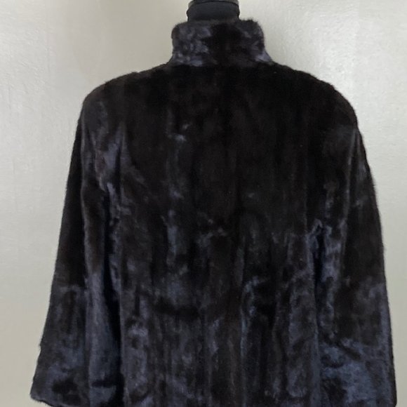 Chic Dark Brown Real Fur Coat, Authentic, XL - Picture 3 of 15